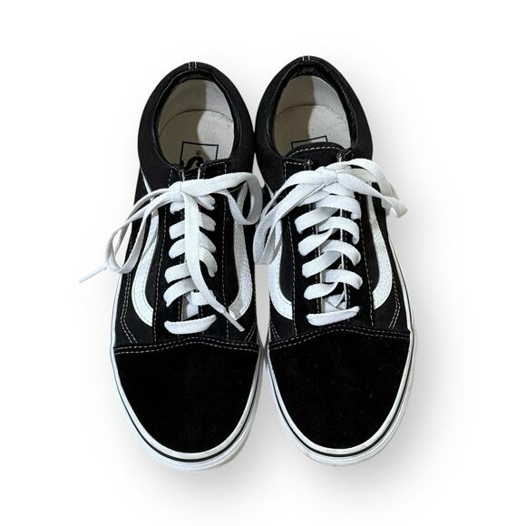 VANS Old Skool Black White Mens 6 Womens 7.5 Skate Shoes Suede Sneakers Casual - Picture 2 of 9